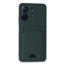 Newface Xiaomi Redmi 13C Kılıf Kelvin Kartvizitli Silikon - Koyu Yeşil