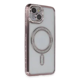 Newface Iphone 13 Kılıf Joke Simli Magneticsafe Kılıf - Pembe