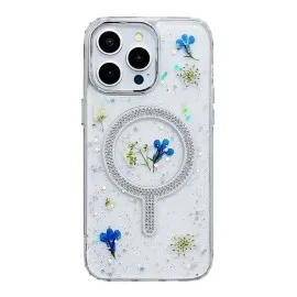 Newface Iphone 14 Pro Flower Magsafe Kapak - Krem