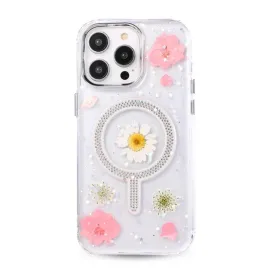 Newface Iphone 14 Pro Max Flower Magsafe Kapak - Pembe