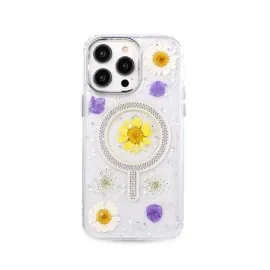 Newface Iphone 15 Pro Max Flower Magsafe Kapak - Sarı