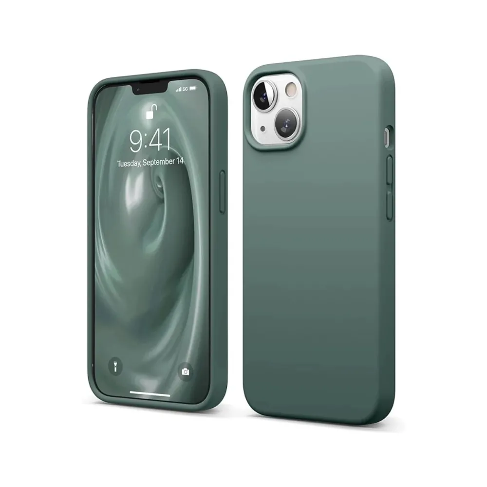 Newface Iphone 14 Kılıf First Silikon - Koyu Yeşil