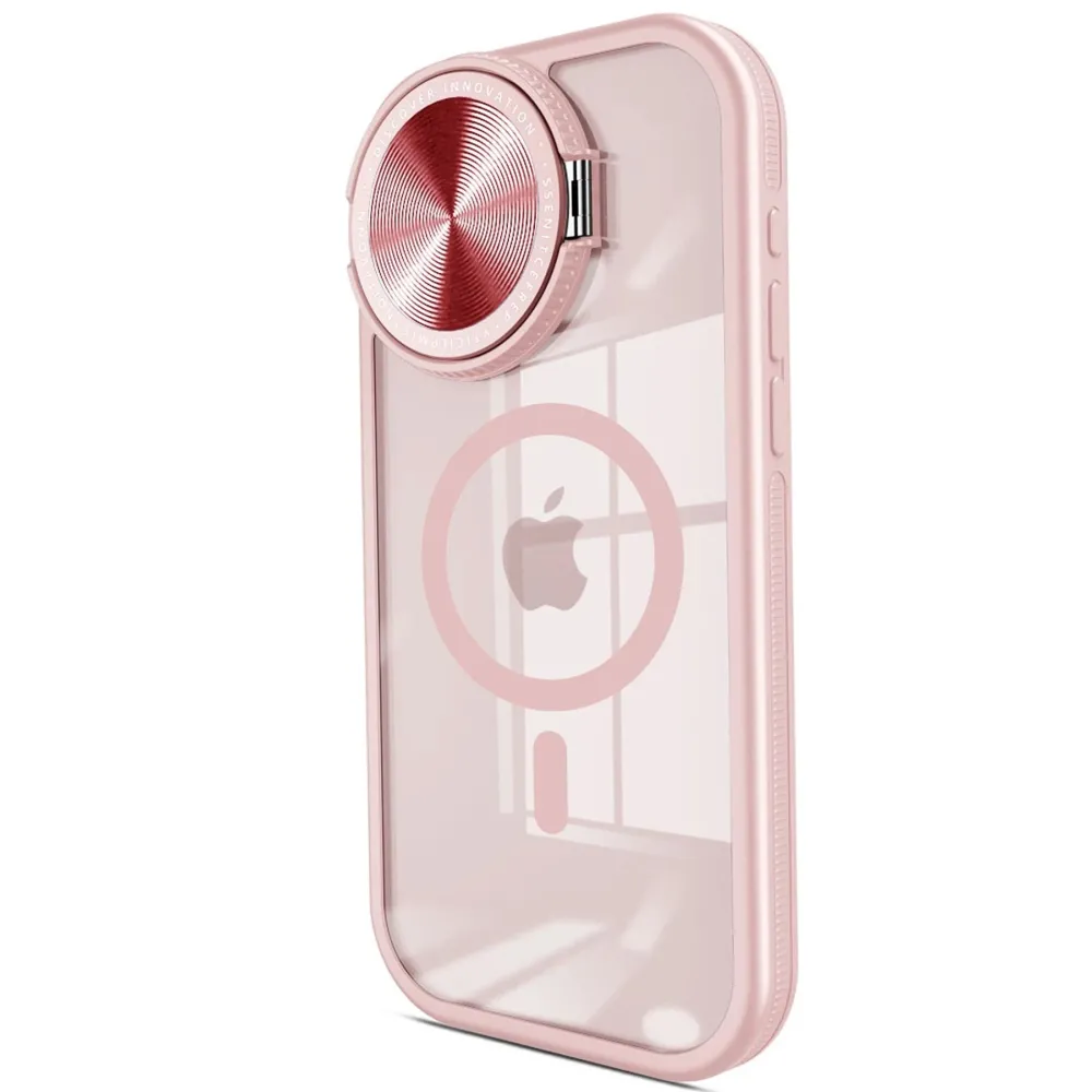 Newface Iphone 15 Pro Kılıf Teleskop Lens Magsafe Silikon Kapak - Pembe