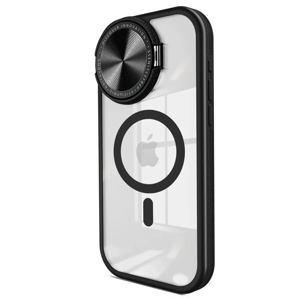 Newface Iphone 15 Pro Max Kılıf Teleskop Lens Magsafe Silikon Kapak - Siyah