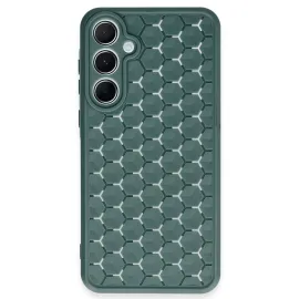 Newface Samsung Galaxy A25 5G Kılıf Petek Silikon Kapak - Koyu Yeşil
