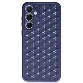 Newface Samsung Galaxy A35 5G Kılıf Petek Silikon Kapak - Lacivert