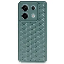 Newface Xiaomi Redmi Note 13 Pro 5G Kılıf Petek Silikon Kapak - Koyu Yeşil