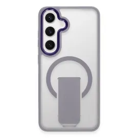 Newface Samsung Galaxy S24 Tork Magsafe Standlı Kapak - Lila