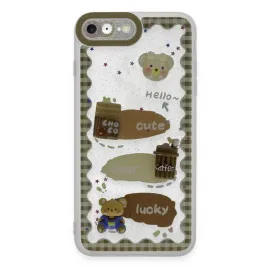 Newface Iphone 7 Kılıf Sweet Desenli Silikon Kapak - Şeffaf