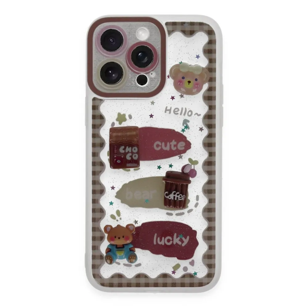 Newface Iphone 14 Pro Kılıf Sweet Desenli Silikon Kapak - Şeffaf