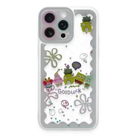 Newface Iphone 14 Pro Max Kılıf Sweet Desenli Silikon Kapak - Açık Mavi