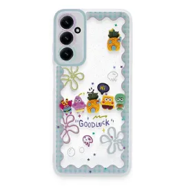 Newface Samsung Galaxy A05S Kılıf Sweet Desenli Silikon Kapak - Açık Mavi