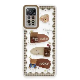 Newface Xiaomi Redmi Note 11 Kılıf Sweet Desenli Silikon Kapak - Şeffaf