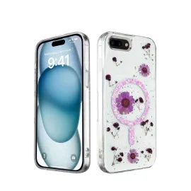 Newface Iphone 7 Plus Kılıf Daisy Simli Magsafe Kapak - Mor