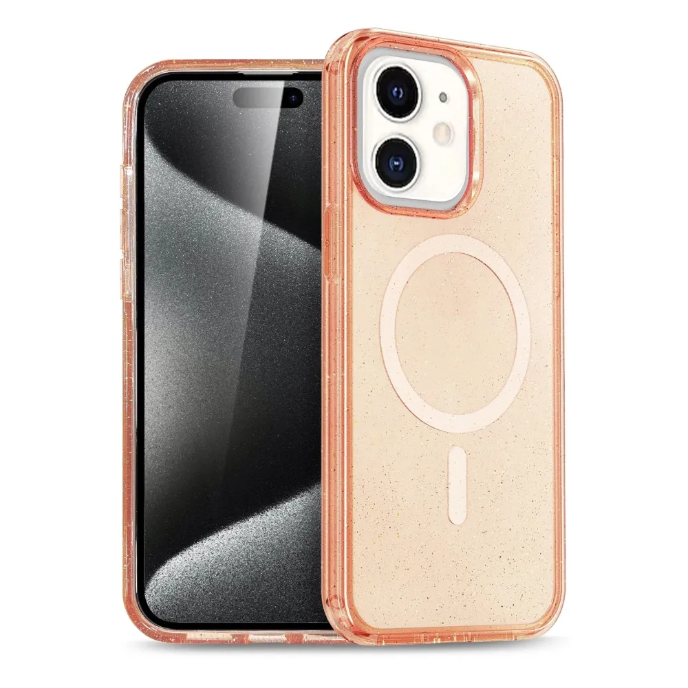 Newface Iphone 12 Kılıf Glow Magsafe Kapak - Turuncu