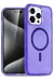 Newface iPhone 15 Pro Kılıf Glow Magsafe Kapak - Mor