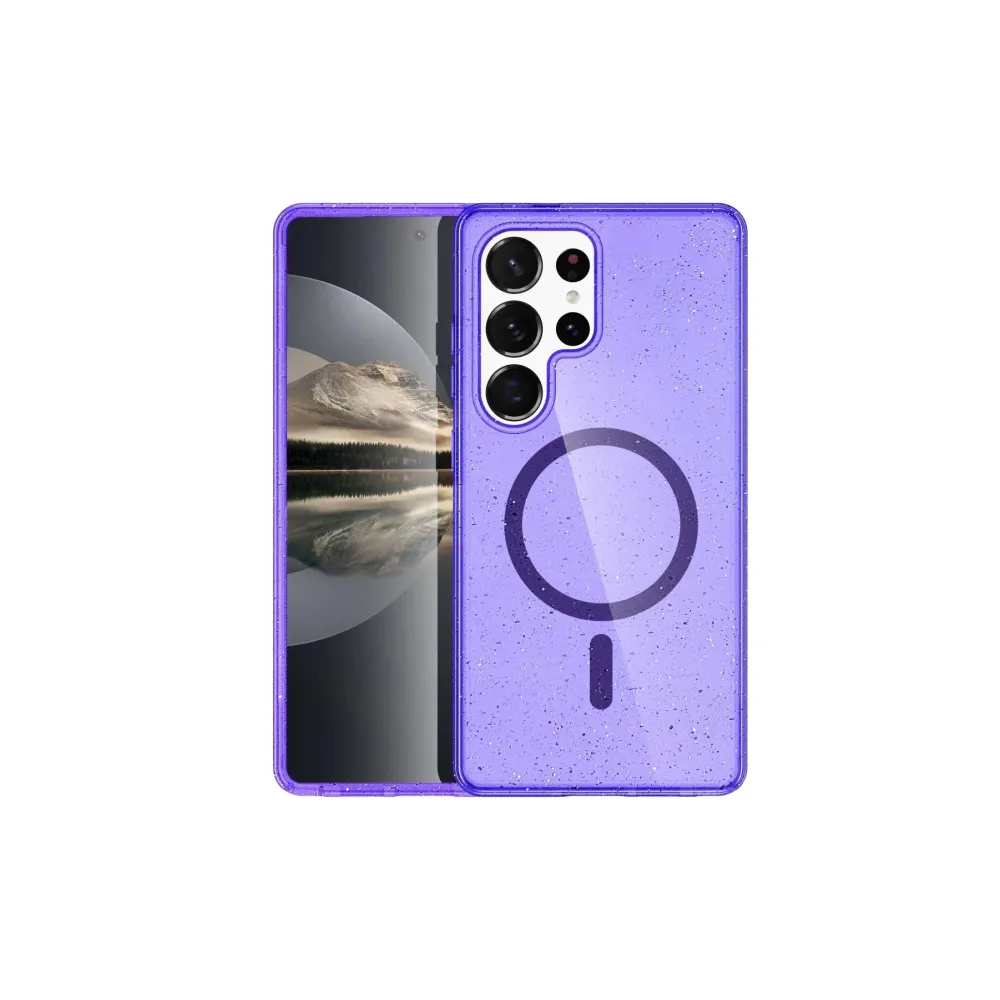 Newface Samsung Galaxy S23 Ultra Kılıf Glow Magsafe Kapak - Mor