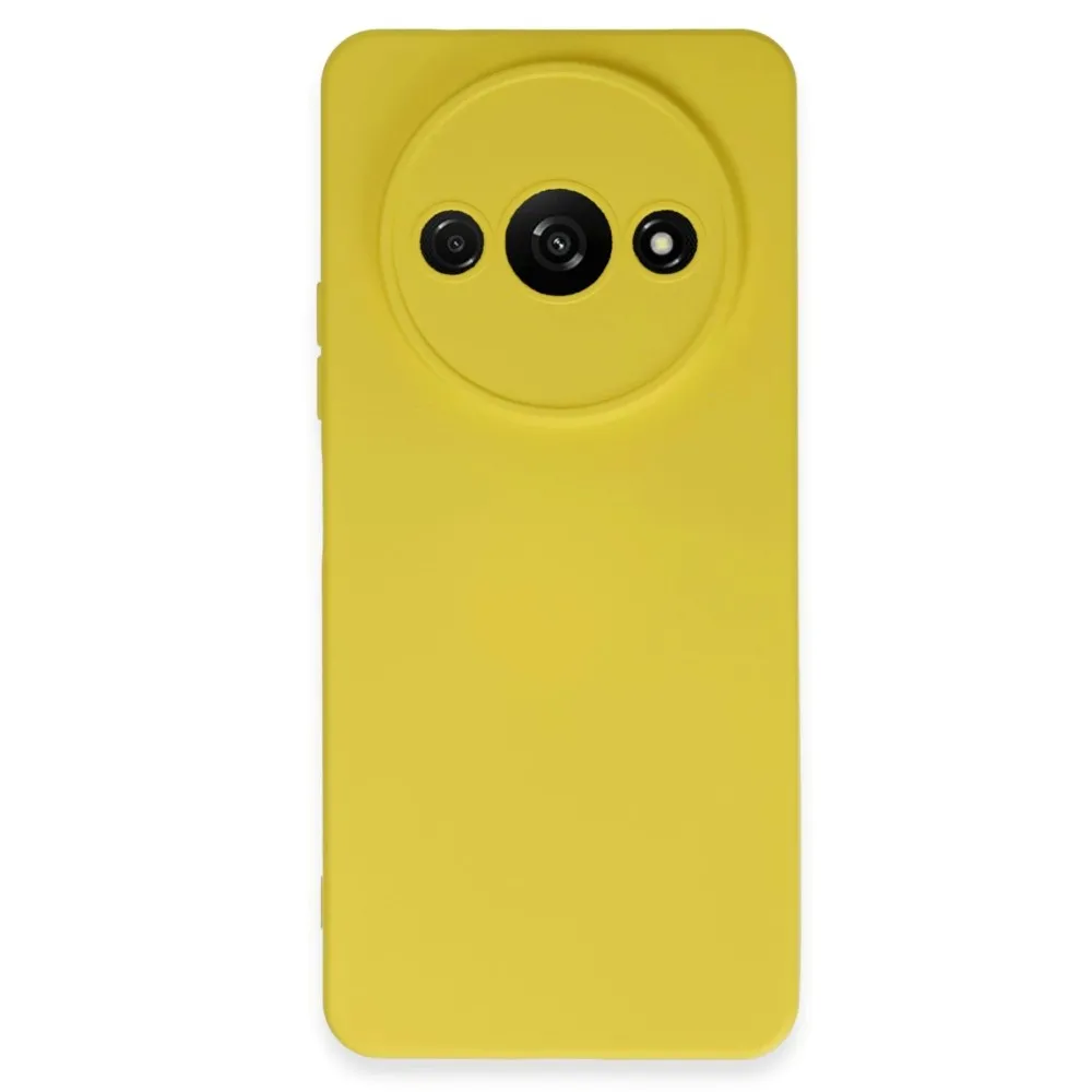 Newface Xiaomi Redmi A3 4G Kılıf Nano Içi Kadife Silikon - Sarı