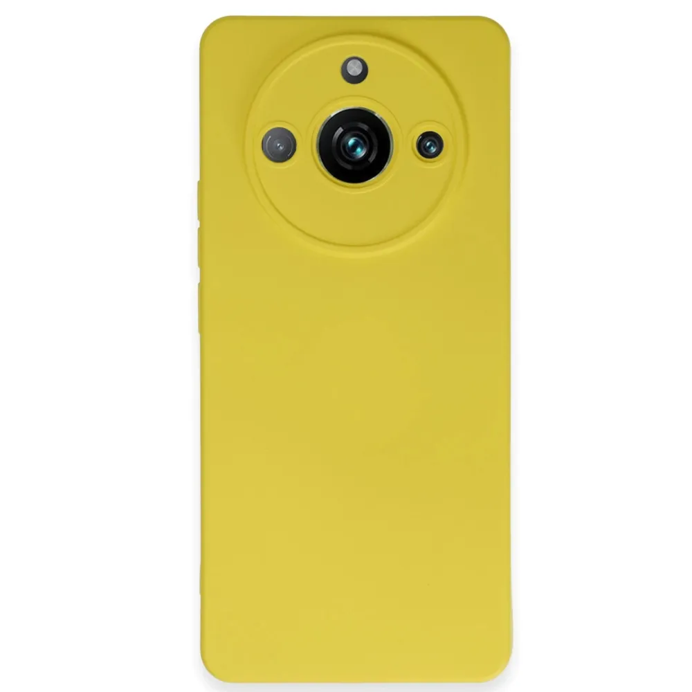 Newface Realme 11 Pro Kılıf Nano Içi Kadife Silikon - Sarı
