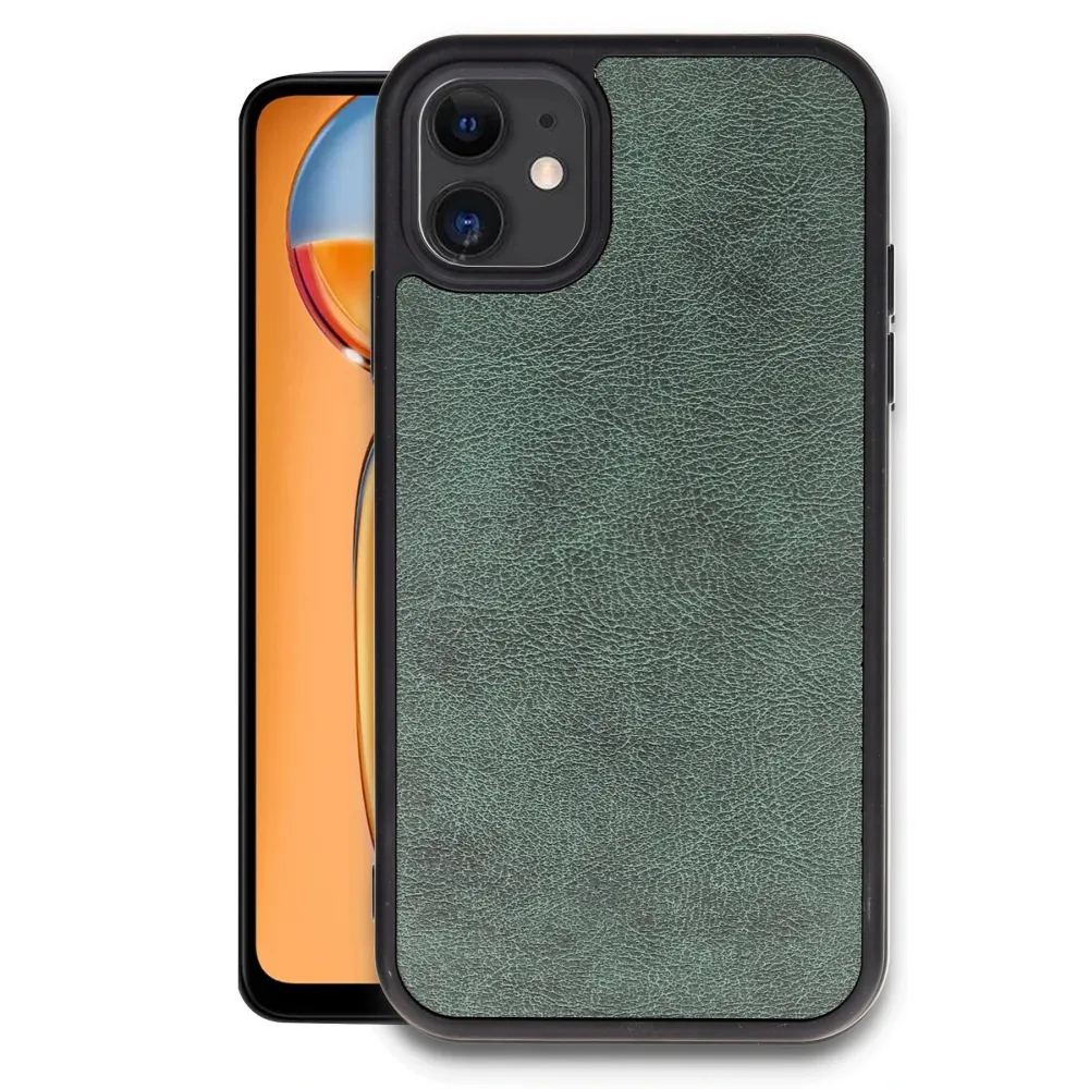 Newface Iphone 11 Kılıf Aras Deri Kapak - Koyu Yeşil