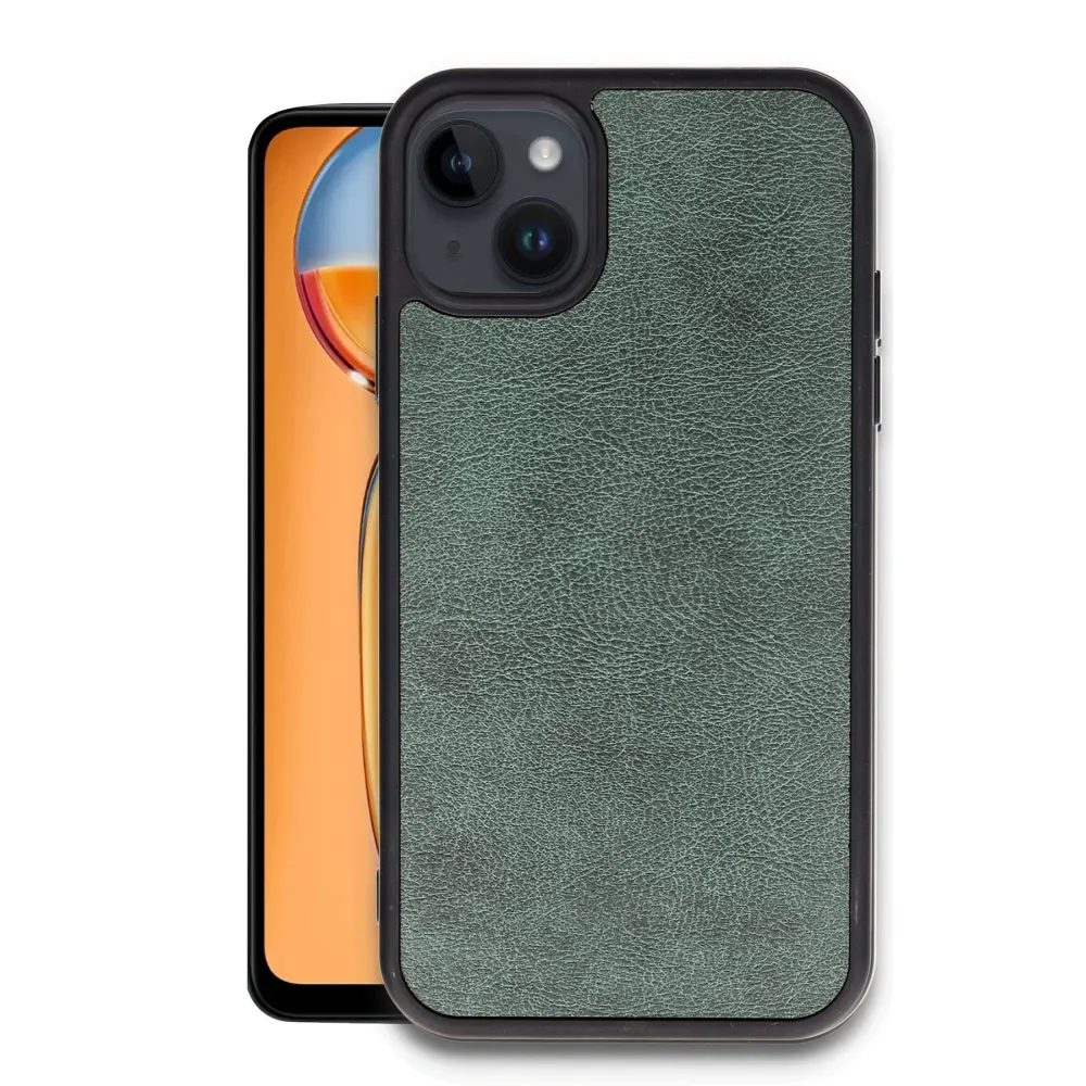 Newface Iphone 14 Kılıf Aras Deri Kapak - Koyu Yeşil