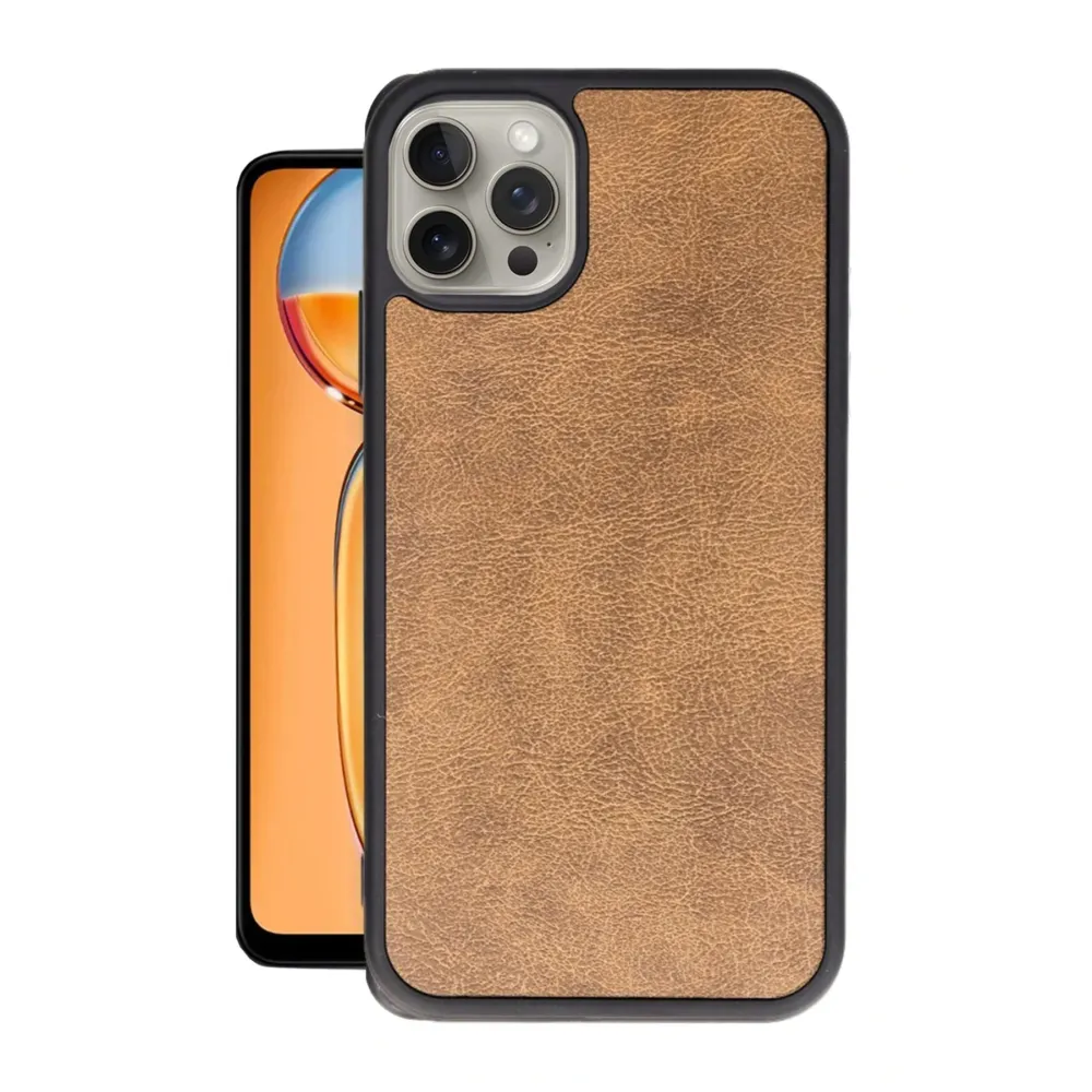 Newface Iphone 15 Pro Kılıf Aras Deri Kapak - Taba