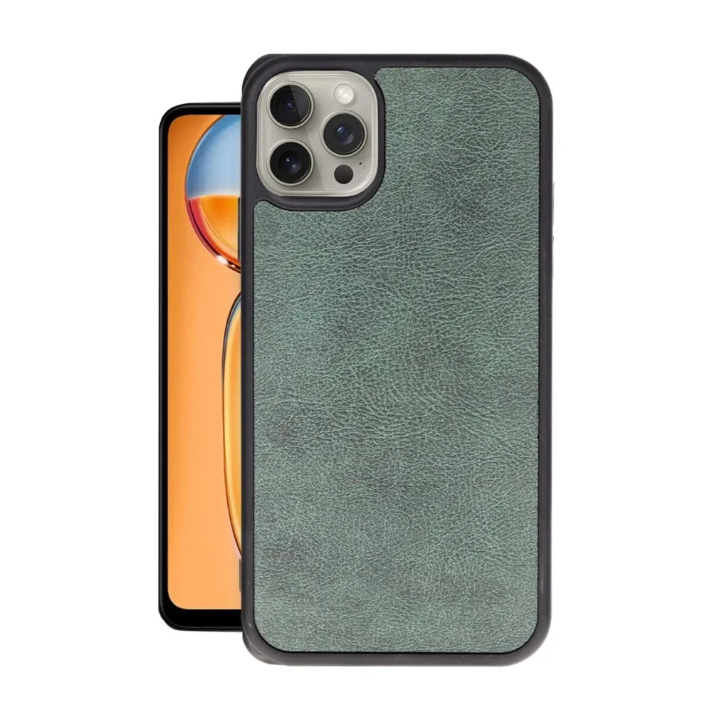 Newface Iphone 15 Pro Max Kılıf Aras Deri Kapak - Koyu Yeşil