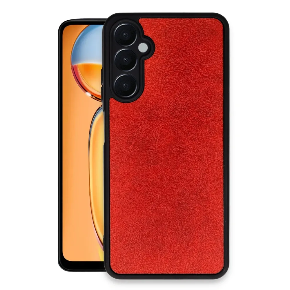 Newface Samsung Galaxy A55 5G Kılıf Aras Deri Kapak - Kırmızı