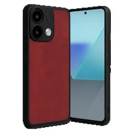 Newface Xiaomi Redmi Note 13 Pro 5G Kılıf Aras Deri Kapak - Kırmızı