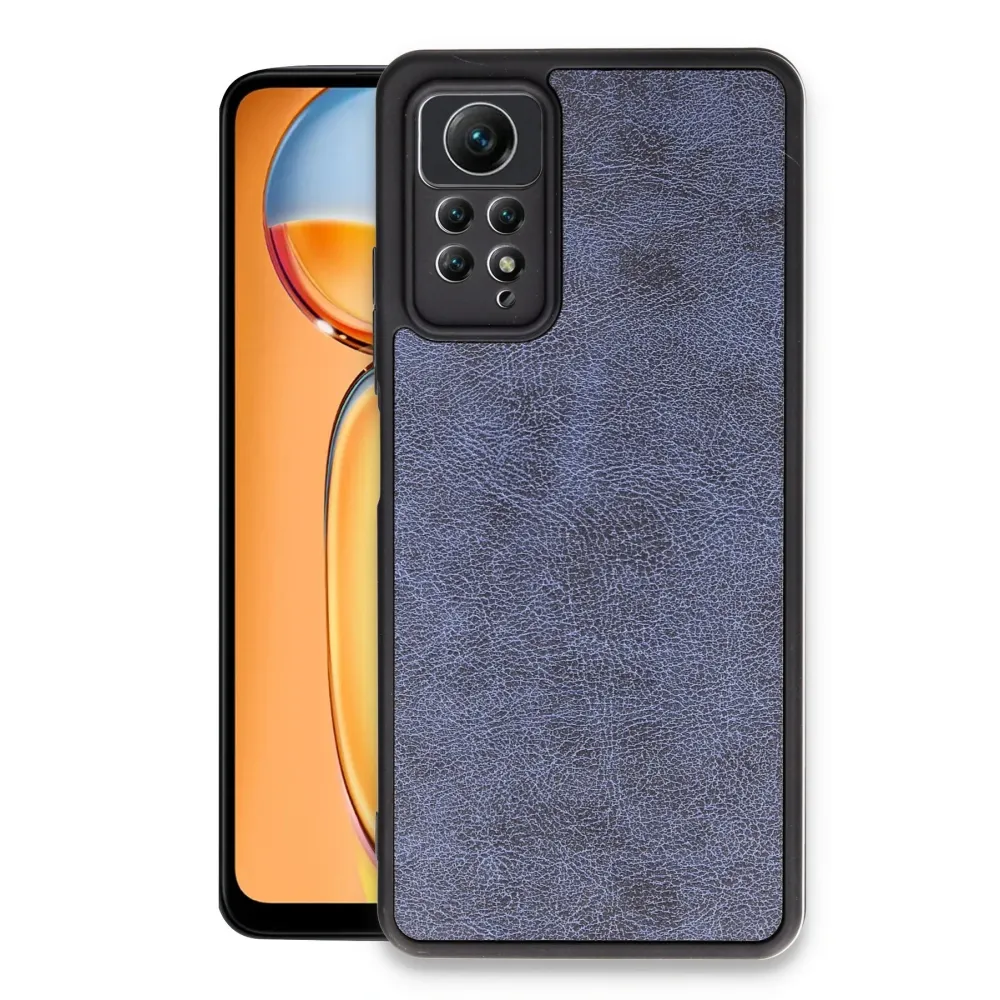 Newface Xiaomi Redmi Note 12 Pro 4G Kılıf Aras Deri Kapak - Lacivert