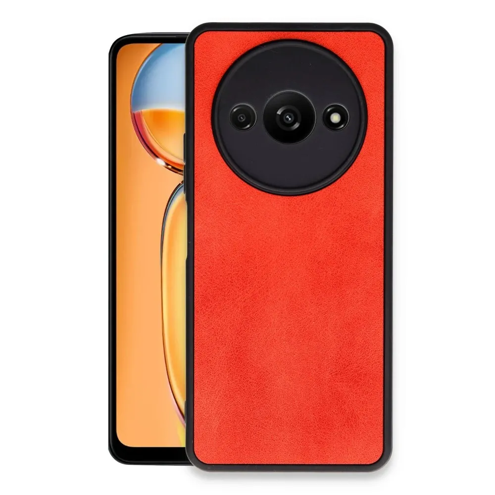 Newface Xiaomi Redmi A3 4G Kılıf Aras Deri Kapak - Kırmızı