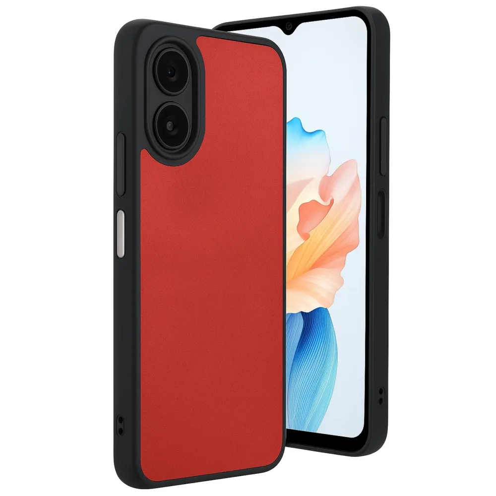 Newface Oppo A38 Kılıf Aras Deri Kapak - Kırmızı