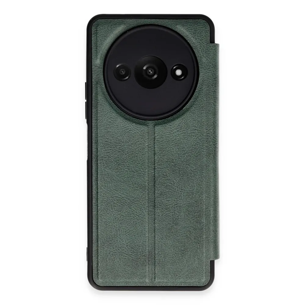 Newface Xiaomi Redmi A3 4G Kılıf Flip Cover - Koyu Yeşil