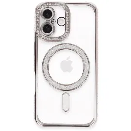 Newface Iphone 16 Plus Kılıf Joke Simli Magneticsafe Kılıf - Pembe