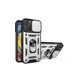 Newface Iphone 16 Pro Kılıf Pars Lens Yüzüklü Silikon - Gümüş