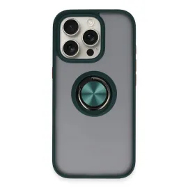 Newface Iphone 16 Pro Kılıf Montreal Yüzüklü Silikon Kapak - Yeşil