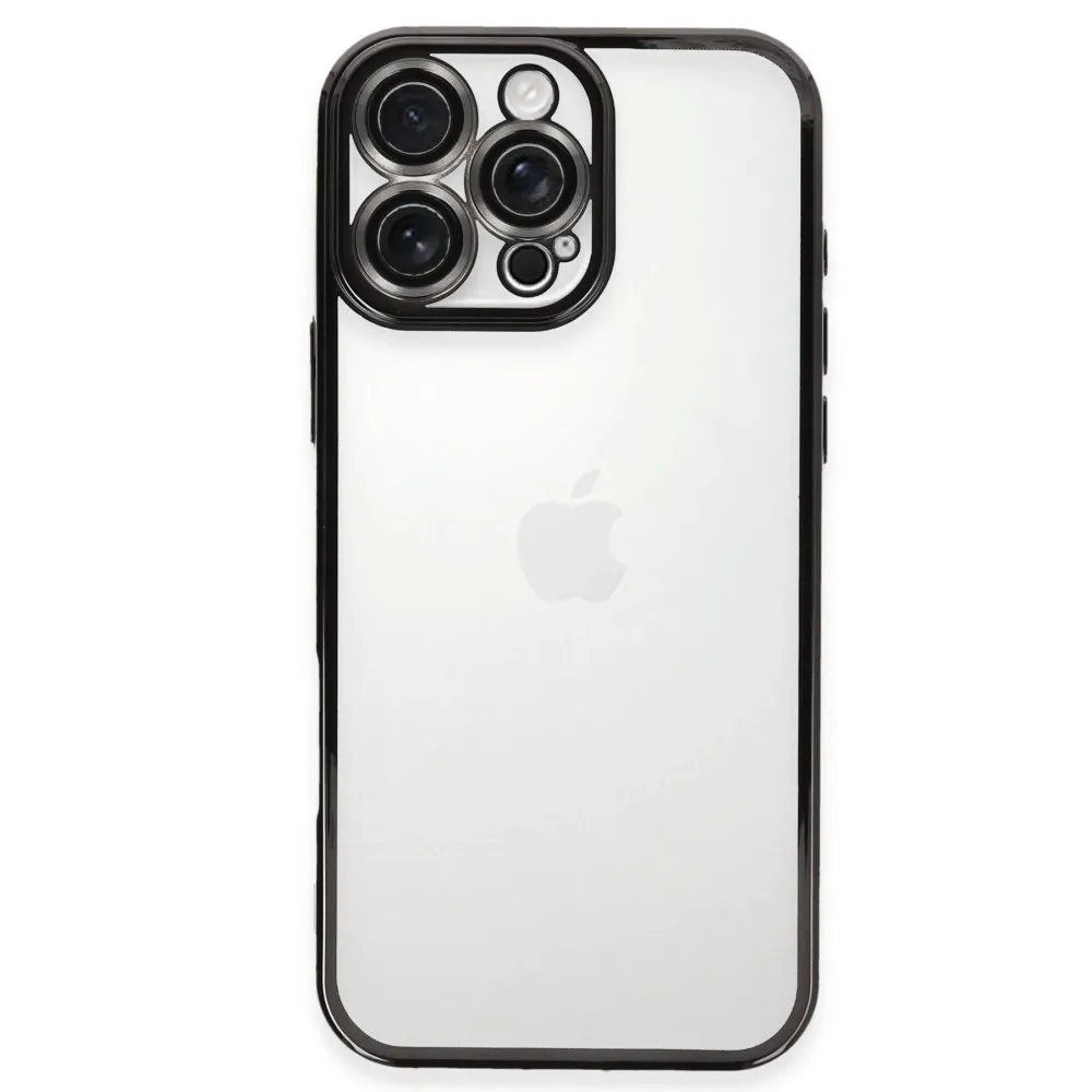 Newface Iphone 16 Pro Max Kılıf Razer Lensli Silikon - Siyah