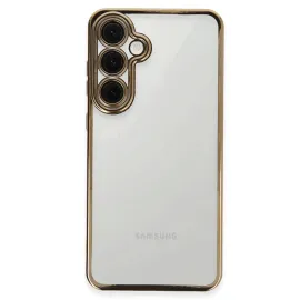 Newface Samsung Galaxy S24 Fe Kılıf Razer Lensli Silikon - Gold