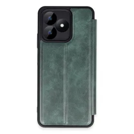 Newface Realme Note 50 4G Kılıf Flip Cover - Koyu Yeşil