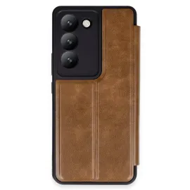 Newface Vivo V30 Lite 4G Kılıf Flip Cover - Taba