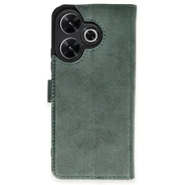 Newface Xiaomi Redmi 13 4G Kılıf Trend S Plus Kapaklı Kılıf - Yeşil