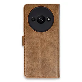 Newface Xiaomi Redmi A3 4G Kılıf Trend S Plus Kapaklı Kılıf - Taba