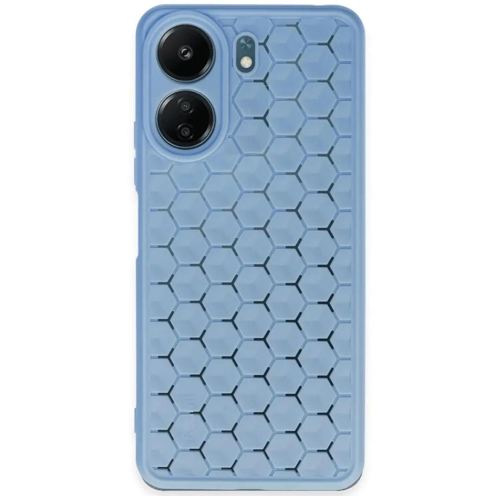 Newface Xiaomi Redmi 13C Kılıf Petek Silikon Kapak - Mavi