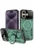 Newface Iphone 16 Kılıf Joy Lens Standlı Kapak - Koyu Yeşil