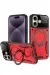 Newface Iphone 16 Kılıf Joy Lens Standlı Kapak - Kırmızı