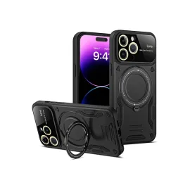 Newface Iphone 16 Pro Kılıf Joy Lens Standlı Kapak - Siyah