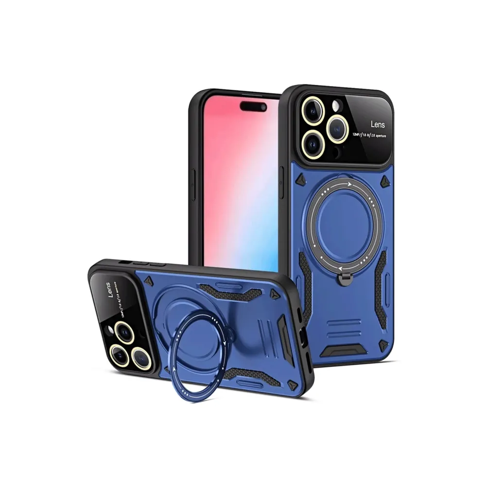 Newface Iphone 16 Pro Kılıf Joy Lens Standlı Kapak - Lacivert