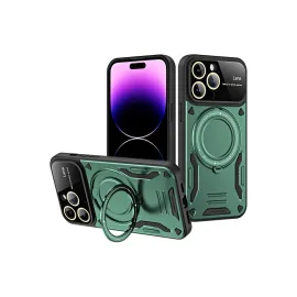 Newface Iphone 16 Pro Max Kılıf Joy Lens Standlı Kapak - Koyu Yeşil