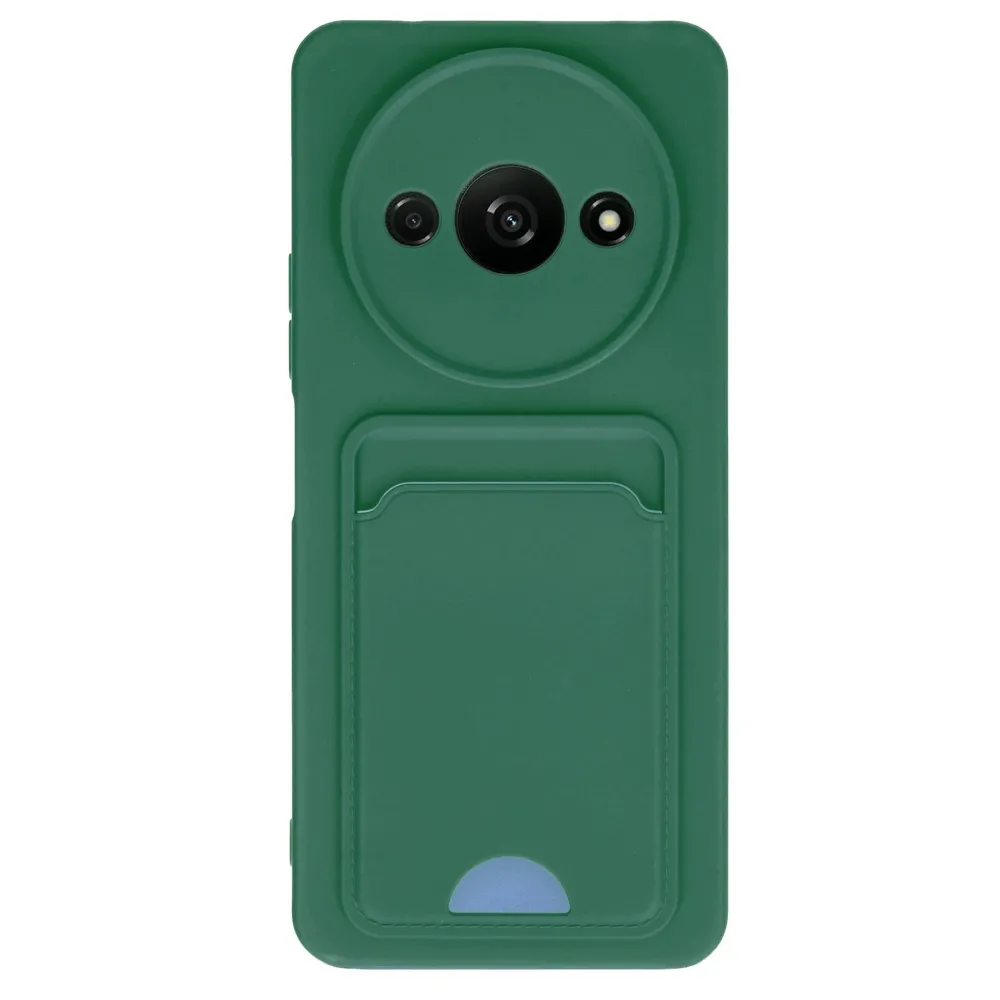 Newface Xiaomi Redmi A3 4G Kılıf Kelvin Kartvizitli Silikon - Koyu Yeşil