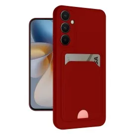 Newface Samsung Galaxy S24 Fe Kılıf Kelvin Kartvizitli Silikon - Kırmızı